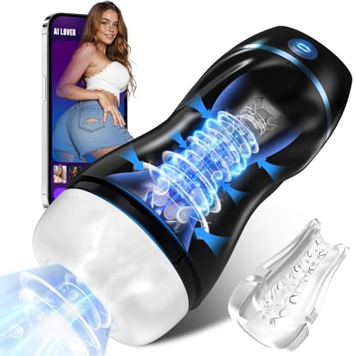 Image of EINSEO Male Masturbator Penis Pump - AI Sync Male Sex Toys Stroker with 7 Powerful Vibrating & 3 Sucking Modes, APP-Controlled Pocket Pussy for Men with 3D Textured Sleeve