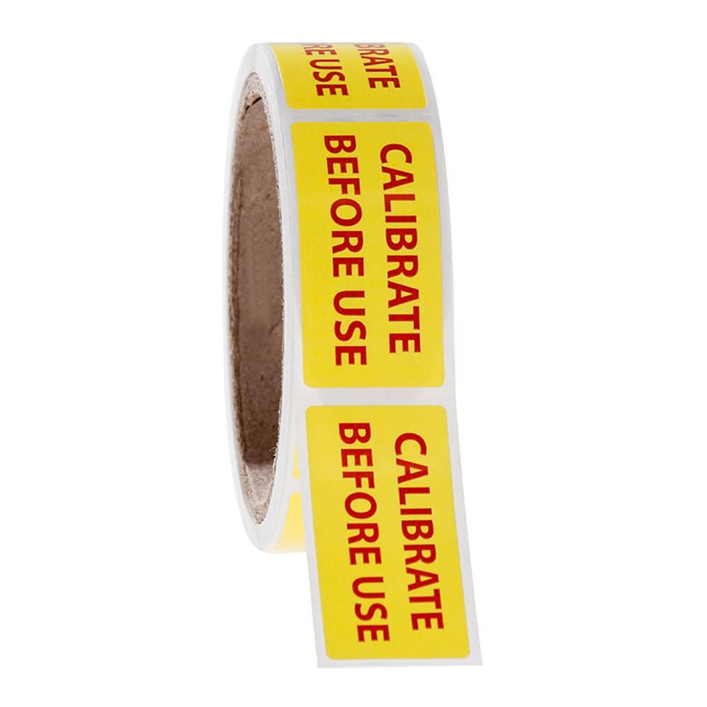 CALIBRATE BEFORE USE warning labels 1" x 2" / 25.4mm x 50.8mm