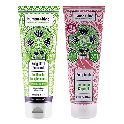 Human+Kind Body Wash and Body Scrub Kit Unisex 2 Pc