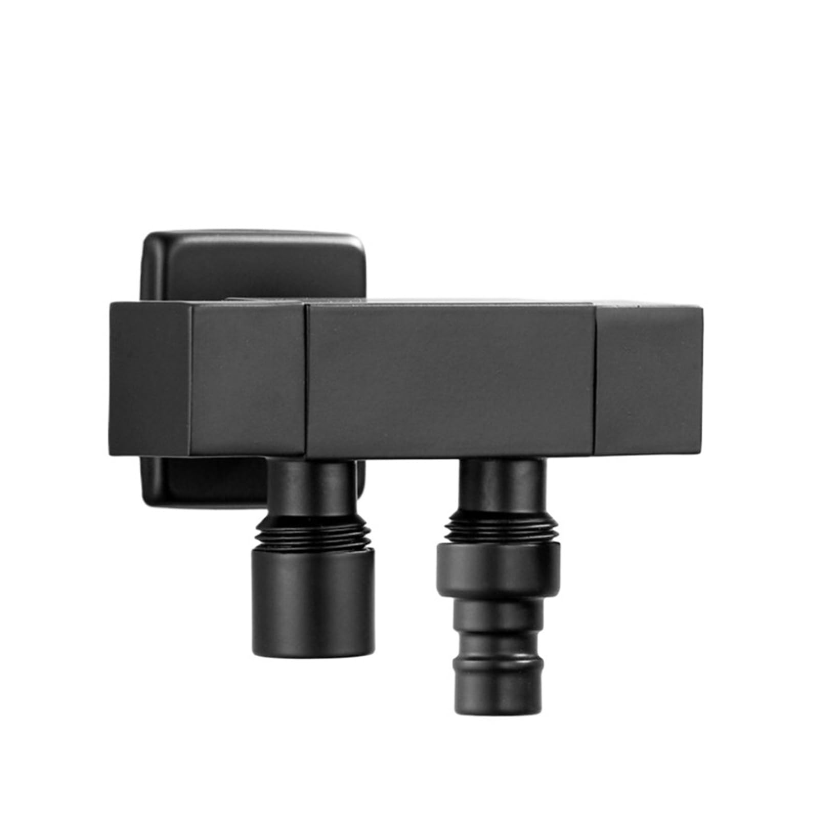 Bvhisehp Black5 G1/2 Inch Black Brass One In Two Out Three-Way Angle Valve Multi-Functional Water Splitter Stop Tap For Washing Machine Toilet