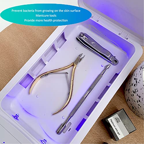 Nail Tool Sterilizer With Blue Light,Lxiangn Portable Usb Sterilization Box For Manicure Salon,Tweezers,Tattoo,Scissors,Jewelry,Phone, Watch,Keys #TOP1