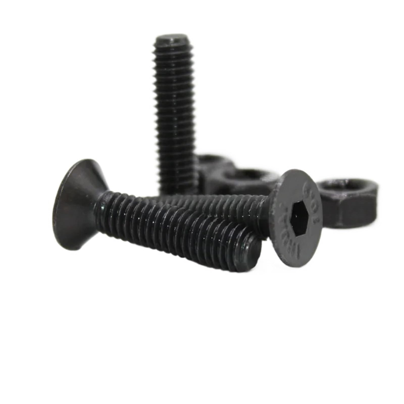 Juego De Tornillos Y Tuercas Kit de tornillos cabeza avellanada plana, hexagonal, M2, M3, M4, M5, M6, juego y tuercas acero al carbono negro(M6 142pcs)