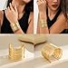 Salircon 3PCS Chunky Gold Cuff Bracelets for Women Gold Statement Bangle Bracelets Set Arm Cuff Upper Arm Punk Jewelry (Gold, 8)
