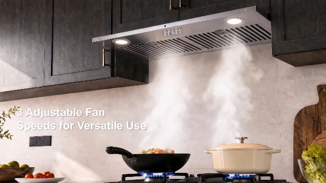 Image of AMZCHEF 30 Inch Range Hood Insert 1000 CFM Built-in Kitchen Vent Hood Stainless Steel Ducted /Ductless Convertible Exhaust Hood with Button Control, LED Lights for Kitchen Ventilation