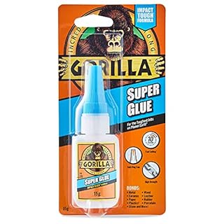 Gorilla Super Glue, 15g – All Purpose, Impact Tough & Fast Setting with Anti-Clog Cap Ideal for Metal, Ceramics, Leather & More