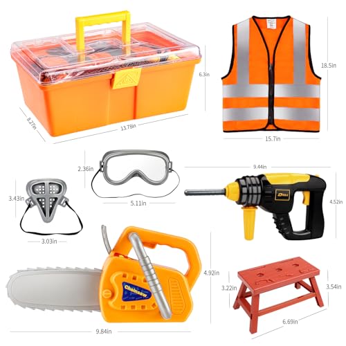 image for Deejoy Kids Tool Set with Electric Saw & Electronic Toy Drill, 54Pcs P