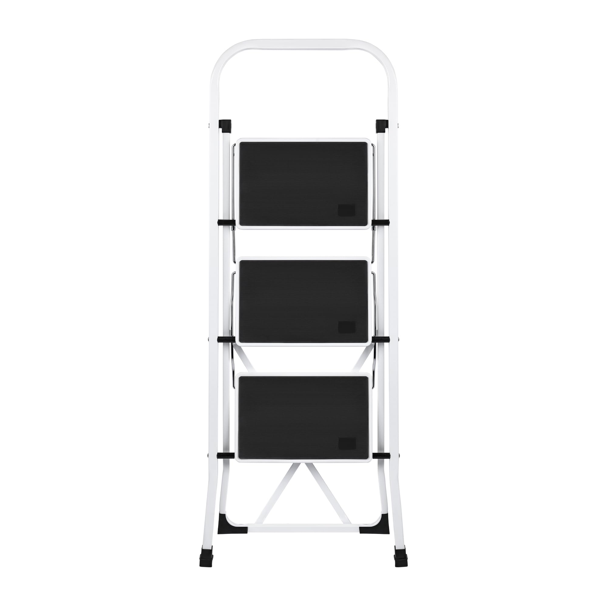 Escalera Plegable de 3 peldaños con Estructura de Acero | Taburete Multifuncional con Superficie Antideslizante y Base Estable | Ligera, portátil y Segura para hogar, Oficina y tareas domésticas — view 7
