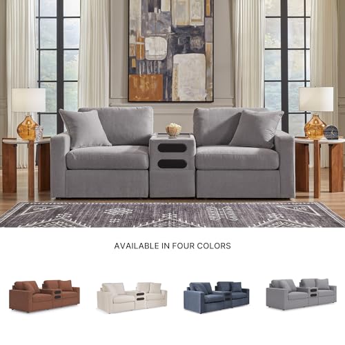 Image of Signature Design by Ashley Modular Sectional Sofa with Audio Console