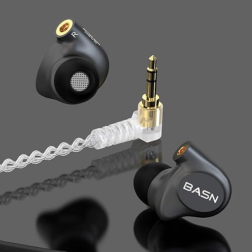 Miniatura 7 de BASN Metalen - Auriculares para monitores intrauditivos, músicos con aislamiento de ruido de 4 controladores IEM con graves profundos, dos cables