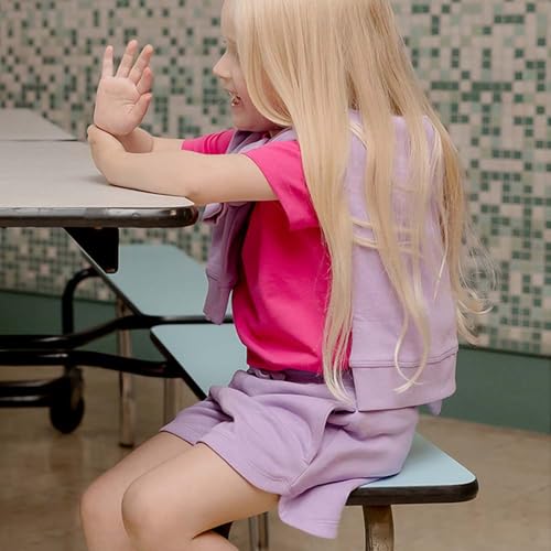 Mightly Girls' Track Shorts - 100% Organic Cotton, Colorful, Pockets Dolphin Shorts for Toddlers & Kids, Fair Trade Certified2