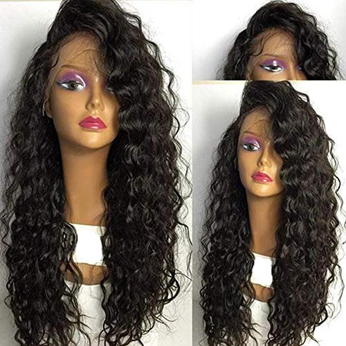 Lace Front Wigs Human Hair Pre Plucked Brazilian Kinky Curly Lace Frontal Wig with Baby Hair 9A Natural Hair Wigs for Black Women (18 inch, lace front wig curly)