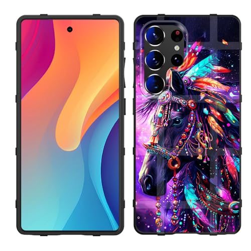 GFEWYTJYJ for Galaxy S25 Ultra Case,Fashion Shock-Absorption Flexible TPU Bumper Soft Rubber Protective Phone Case Cover for Samsung Galaxy S25 Ultra 6.9" 2025,Galaxy Horse