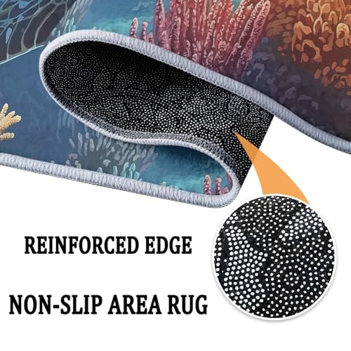 Tapis navigation style rond bleu doux carpette ocean 120cm - 8