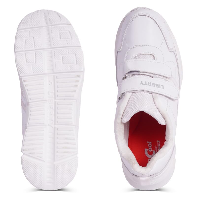 Image of Liberty Boy's & Girl's Hook & Loop School Uniform Shoes with EVA Sole | Stylish & Lightweight | Comfortable Footbed | Memory Foam Insole
