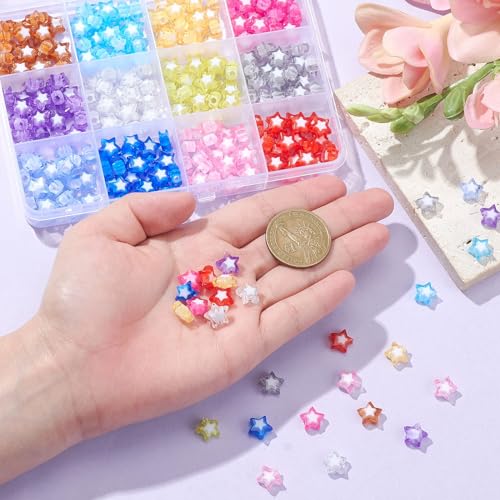 UR URLIFEHALL 300 Pcs 12 Colours Acrylic Star Beads Five Pointed Star Shaped Loose Beads for DIY Jewellery Making Crafts Home Gift Decor - Image 3