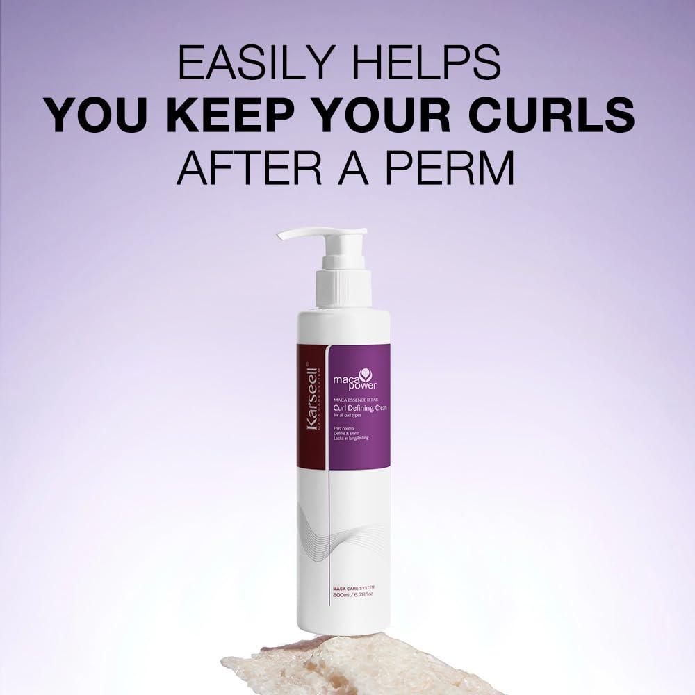 Karseell Crema Definidora de Rizos 200 ml – Crema de Rizos para Cabello Rizado y Ondulado, Hidratante, Anti Encrespamiento y Fijación Flexible