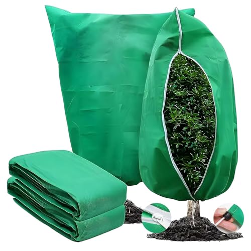Tkxjry 2 PCS Protezione Invernale per Piante, 80 x 120cm Sacco di Protezione Invernale per Piante, Telo Copri Piante, Copertura Piante Inverno per Arbusti e Alberi Protegge Le tue Piante dai Danni.