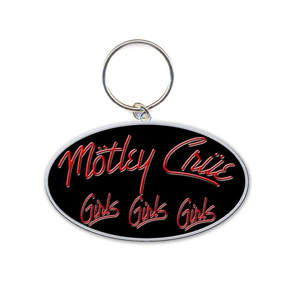 Motley Crue Girls Girls Girls Enamel Keyring (One Size) (Black/Red/Silver)