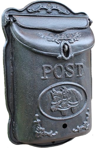 Buzón de Correo de Pared Negro Resistente a la Intemperie, buzón de Correo Seguro de Alta Resistencia, buzón Exterior con Cerradura, hogares y oficinas