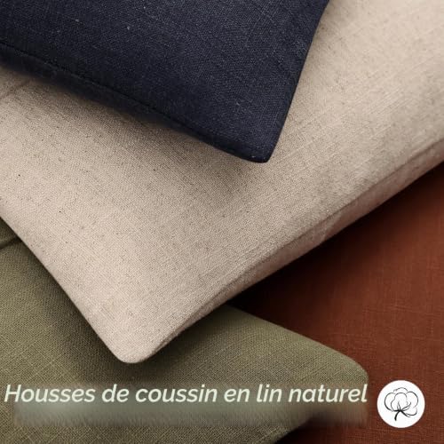 Housses de coussin en lin naturel