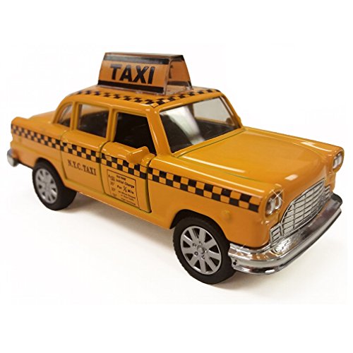Taxi NYC en miniatura 1:32, metal, sin sonido miniatura 1