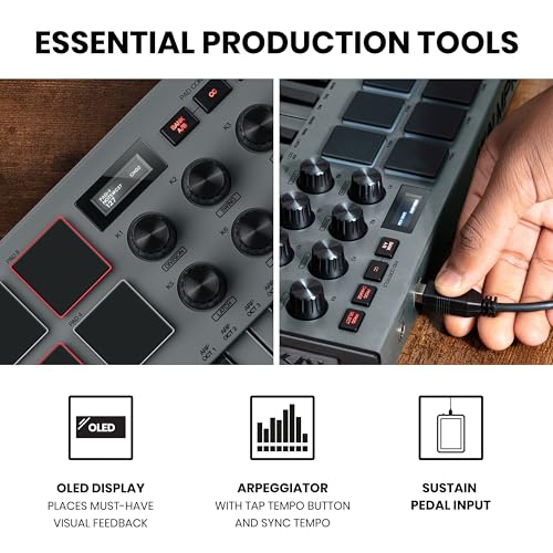 Best MIDI Controller with Weighted Keys: Top 5 Review and Picks 51 Akai Professional MPK Mini MK3 - 25 Key USB MIDI Keyboard Controller With 8 Backlit Drum Pads, 8 Knobs, Music Production Software and Native Instruments Sound Package (NKS Integration), Grey #4