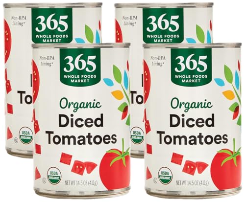 365 By Whole Foods Market, Organic Diced Tomatoes, 14.5 Ounce (Pack of 4)