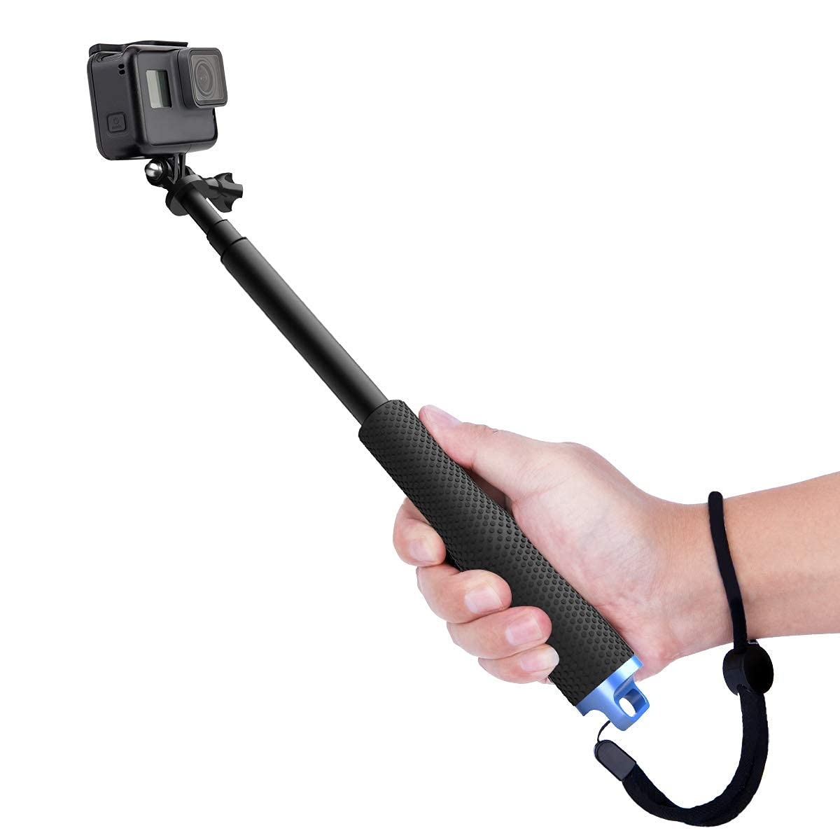 HIFFIN 19 Waterproof Hand Grip Adjustable Extension Selfie Stick Handheld Monopod with Phone Holder Compatible for Go Pro HD Hero 10 9 8 7 6 5 SJCAM Xiaomi YI All Smart Phones, Black (B0993DJKFX) Amazon Price History, Amazon Price Tracker