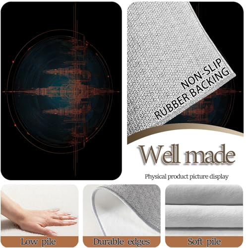 Tapis architecture cyberpunk poils ras impression douce - 4
