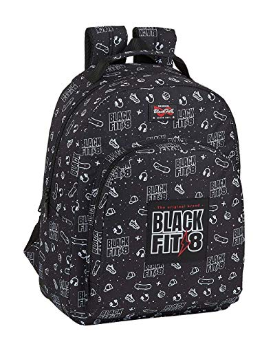 BlackFit8 Mochila  Unisex niños  Negro  Mediana