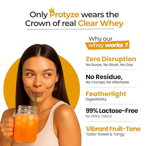 Image of Anytime Clear Whey Protein Isolate 960gm | 24g Protein Per Scoop | Orange Squash, 30 Servings | ISO & HACCP Certified | Lean Muscle Growth, Easy Digestion & Refreshing