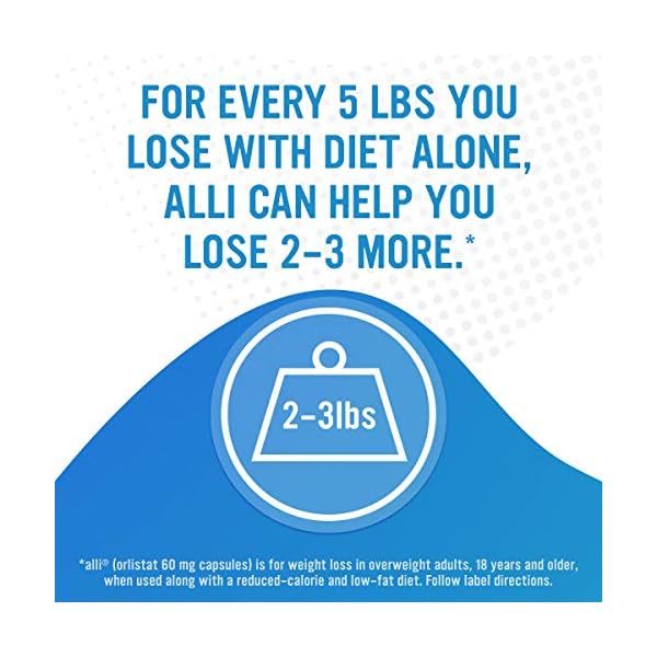 alli Diet Weight Loss Supplement Pills, Orlistat 60mg Capsules Starter Pack, Non prescription weight loss aid, 60 count(Pack of 1)