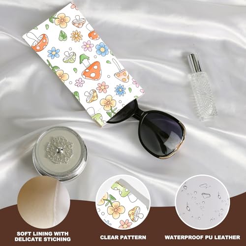 Image of Anikathy 2Pcs Sunglass Eyeglass Glasses Case Soft PU Leather with Cleaning Cloth Portable Glasses Pouch Bag for Men Women