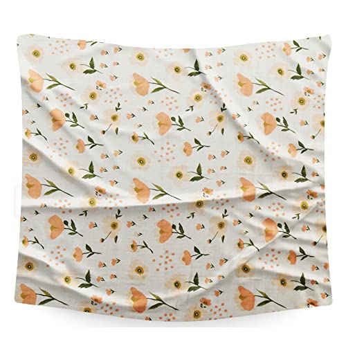 Image of BEMBIKA Bamboo Muslin Swaddle Wrap Baby 120X110 Cm Stroller Blanket Receiving Blanket for Newborn (Flowers)