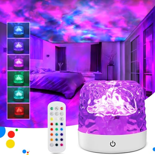 JIAWEN Galaxy Projector Light, Star Projector Night Light with 16 Colors, 30 Lighting Modes Ocean Wave Sensory Lights, USB Powered Ceiling Projector Lights for Children, Kids, Bedroom