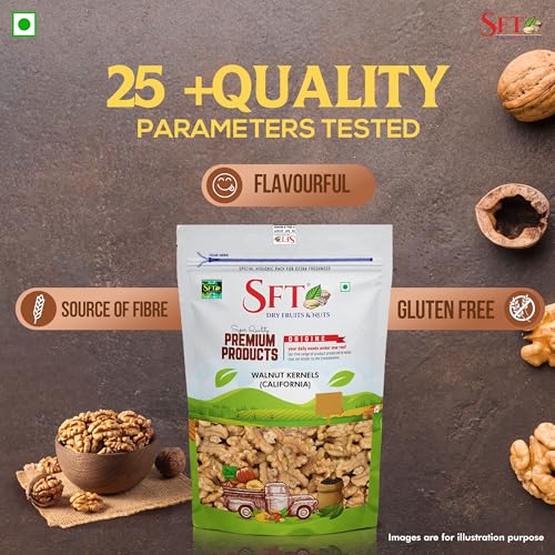 Image of SFT Pure Walnuts /Akhrot California, 1 Kg, Crunchy Nuts, Rich in Dietary Fibre, Protein & Magnesium