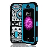 iPhone 6S Case, Tribal Hybrid Dual Layer Armor Defender Full Body Protective PC Box Case Cover for iPhone 6S, iPhone 6 4.7-inch with 1 Screen Protector and Stylus (Teal Blue)