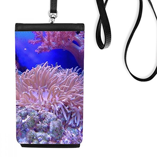 Bourse en cuir suspendu téléphone noir idéale pour vos balades nature