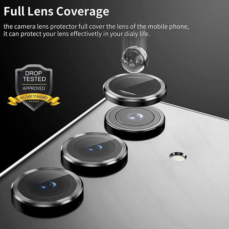 Image of Lens Glass Camera Ring Lens Protector For Nothing Vivo Y200E 5G, 9H Hardness,Full Coverage Camera Metal Ring Ultra-Thin /Clear /Gold (Pack Of 3)