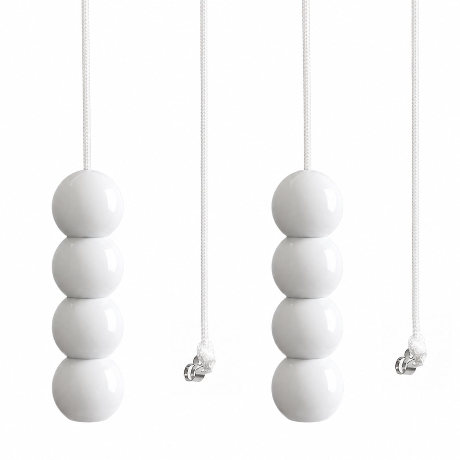 2 Sets Light Pull Cord with Bead Style Handle with 1.5 m White Nylon Cord