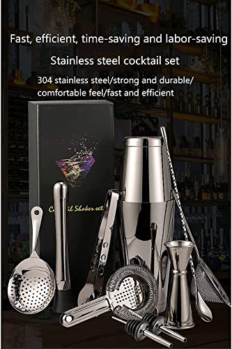 Set de coctelera de acero inoxidable para bartender miniatura 4