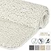 Produktbild Beautissu Badematte rutschfest BeauMare FL Hochflor Teppich 60x50 cm Weiß - WC Badteppich Flauschige Bodenmatte oder Badvorleger für Dusche, Badewanne und Toilette - für Fußbodenheizung geeignet