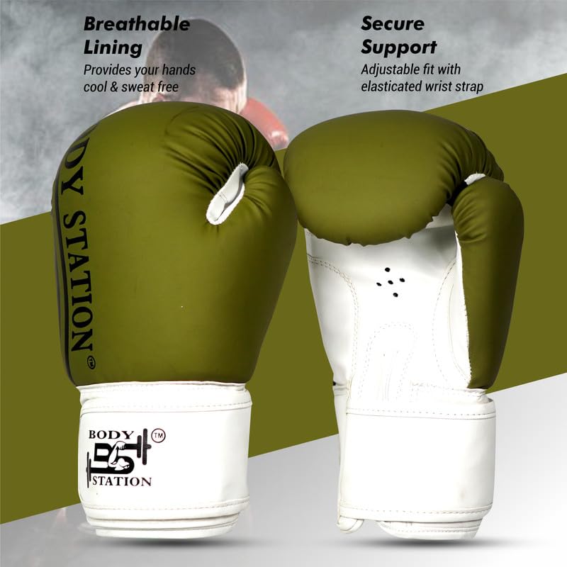 Image of Boxing Gloves - Faux Leather Training Gloves with Hook and Loop Velcro Closure for Long-Lasting Strength and Durability