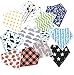 Baby Bandana Bibs 12 Pack - Organic Baby Bib for Boy and Girls, Soft and Stylish Drool Bibs for Teething and Drooling, Ultra Absorbent for Unisex