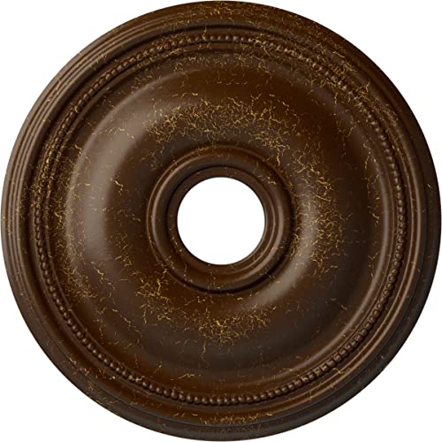 Ekena Millwork CM18BRRBCDecorative Ceiling Medallions Modeled After Original Historical Patterns & Designs, Root Beer Crackle