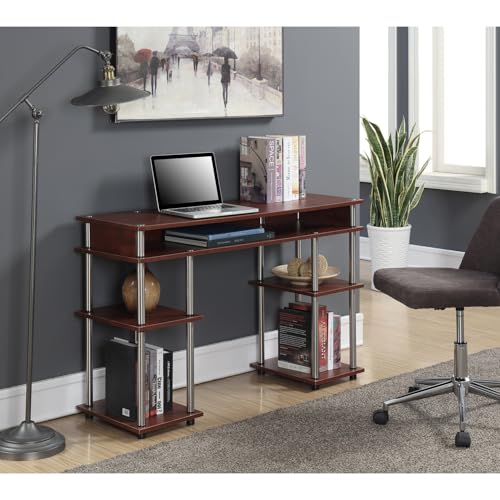 Retro Desk with Shelves - Home Office Computer Desk, Corner