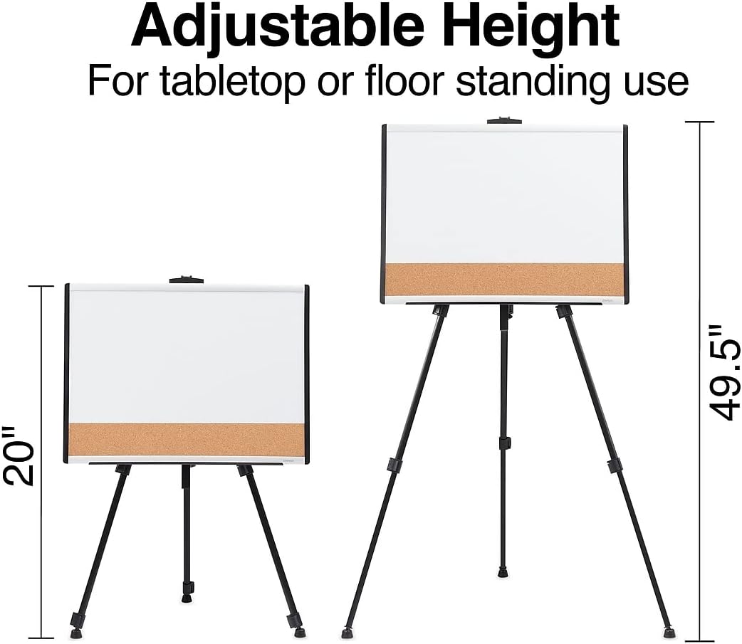 Staples Tripod Display Easel, 63-inch, Black Aluminum, 2/Pack