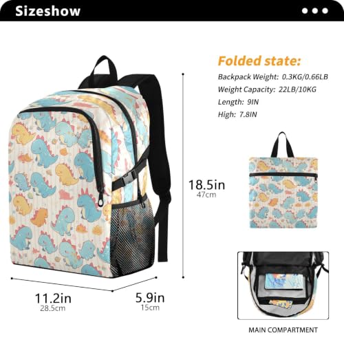 Sac à dos randonnée pliable dinosaure imperméable léger