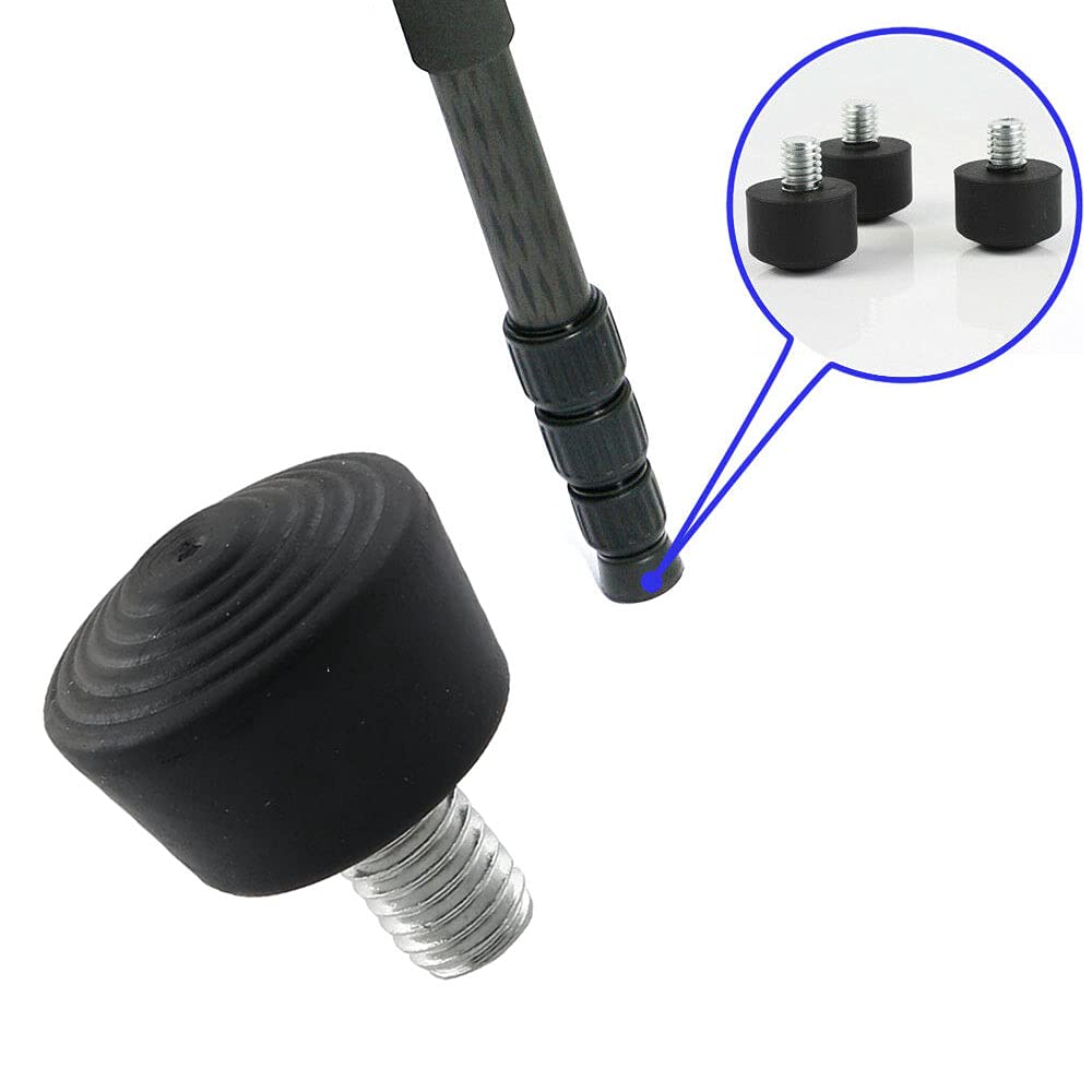 3 Pcs Anti-Slip Rubber Tripod Feet - 3/8 Inch Spikes For Photography Tripods & Monopods