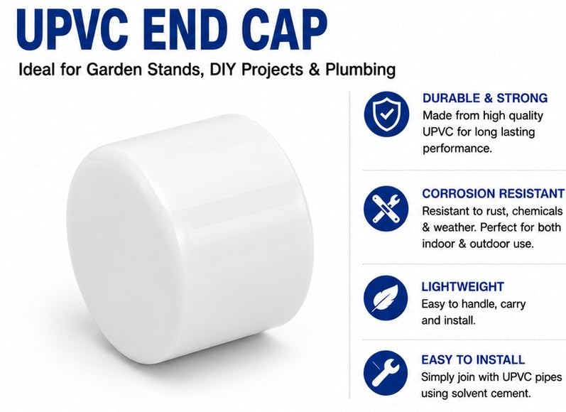 Image of HPF UPVC ELBOW 3 /4 inch Inch HEAVY FITTINGS (3 /4 END CAP UPVC, 100)